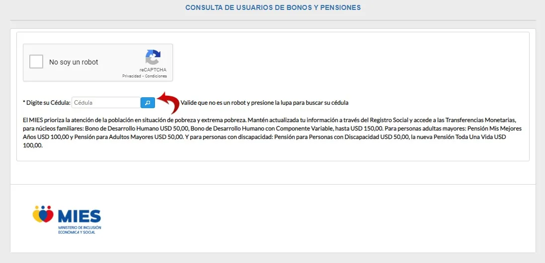 Consultar bono de desarrollo humano por cédula 2021